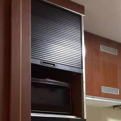 Black ABS Plastic Roll-Up Sliding Door for Kitchen Cabinets