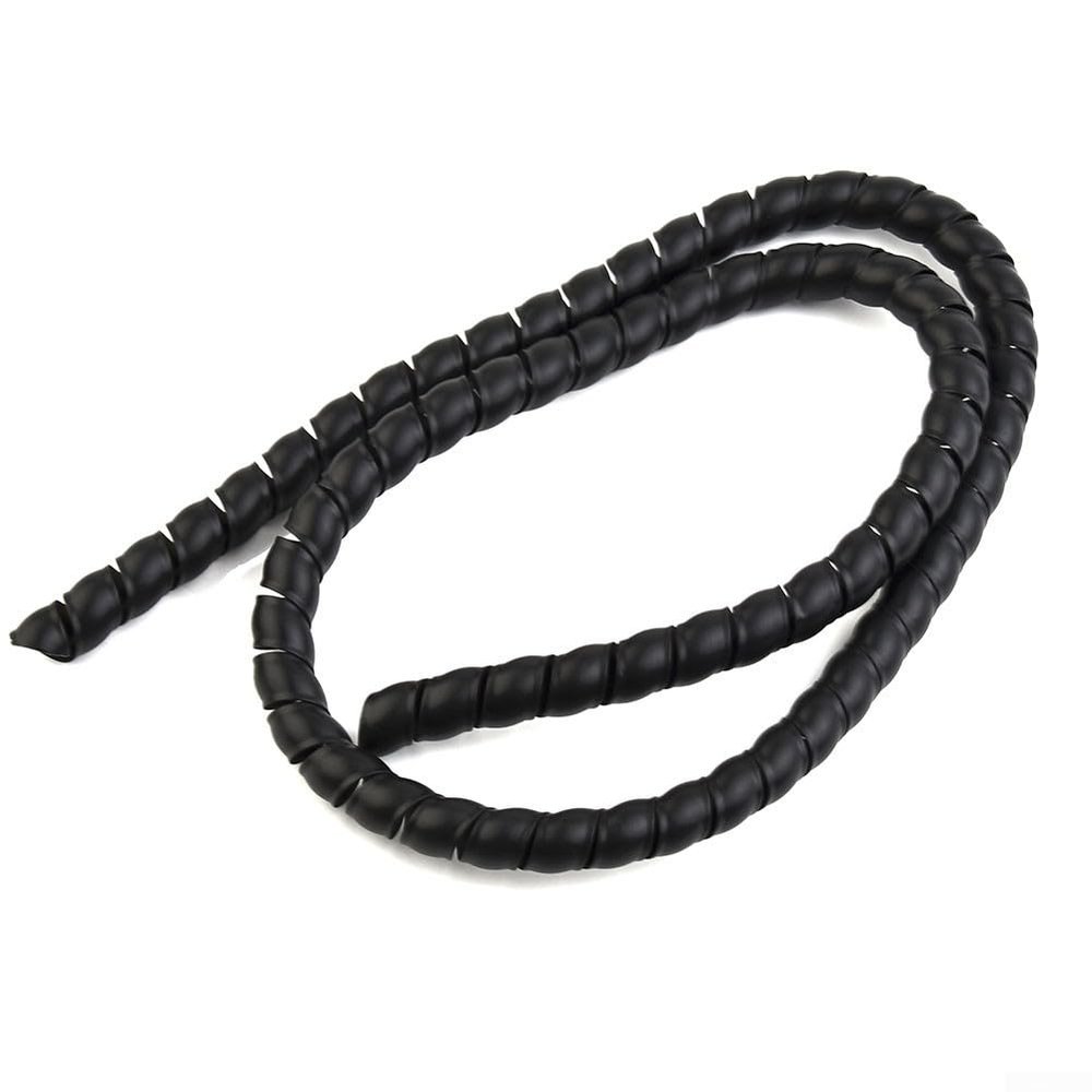 Hydraulic Hose Protection Spiral Wrap, 1 m, 8/12 mm Inner Diameter, Black, for Hydraulic, Pneumatic and Industrial Hoses (D-12 mm)