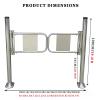Automatic Two-Way Swing Safety Gate for Stores and Warehouses, 180° Self-Closing Metal Pedestrian Gate with Post Mount, 150 x 100 cm view 3