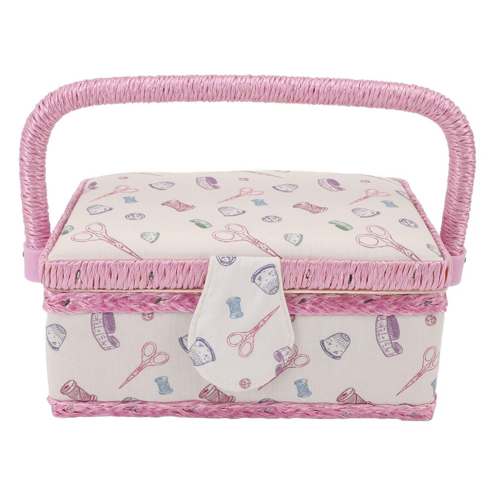 KUIDAMOS Sewing Basket, Glossy Embroidery Storage Box for Sewing Supplies, Organizer for Mothers and Beginners