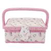 KUIDAMOS Sewing Basket, Glossy Embroidery Storage Box for Sewing Supplies, Organizer for Mothers and Beginners view 1
