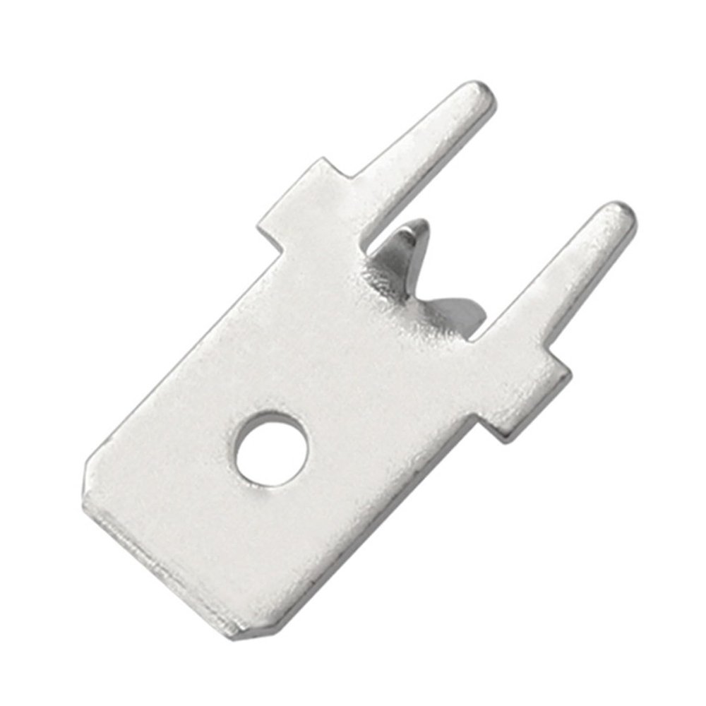 50/100-Pack 6.3 mm Hole Plug-In Solder Terminals, 0.3 mm Copper Crimp Connectors for PCBs