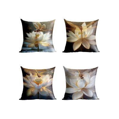 60 x 60 cm Dragonfly Flower Cushion Covers, Double-Sided Printed, Waterproof