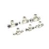 304 Stainless Steel 3-Way Double-Ferrule Tee Tube Connector, 1/8" to 1/2" and 3–18 mm (1/4" / 6.35 mm Tube OD) view 3