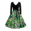 Women's St. Patrick's Day Green Shamrock Swing A-Line Dress view 1