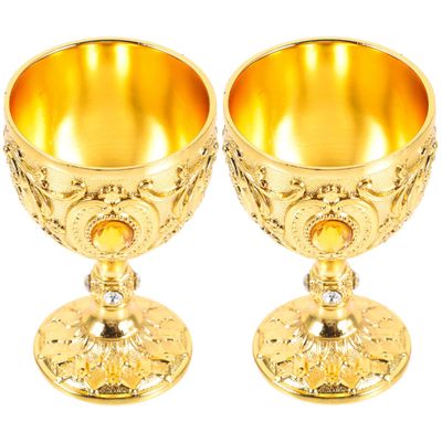 Parliky 2-Piece Small Antique Tempered Glass Liqueur Glasses with Whiskey Motif, 30 ml