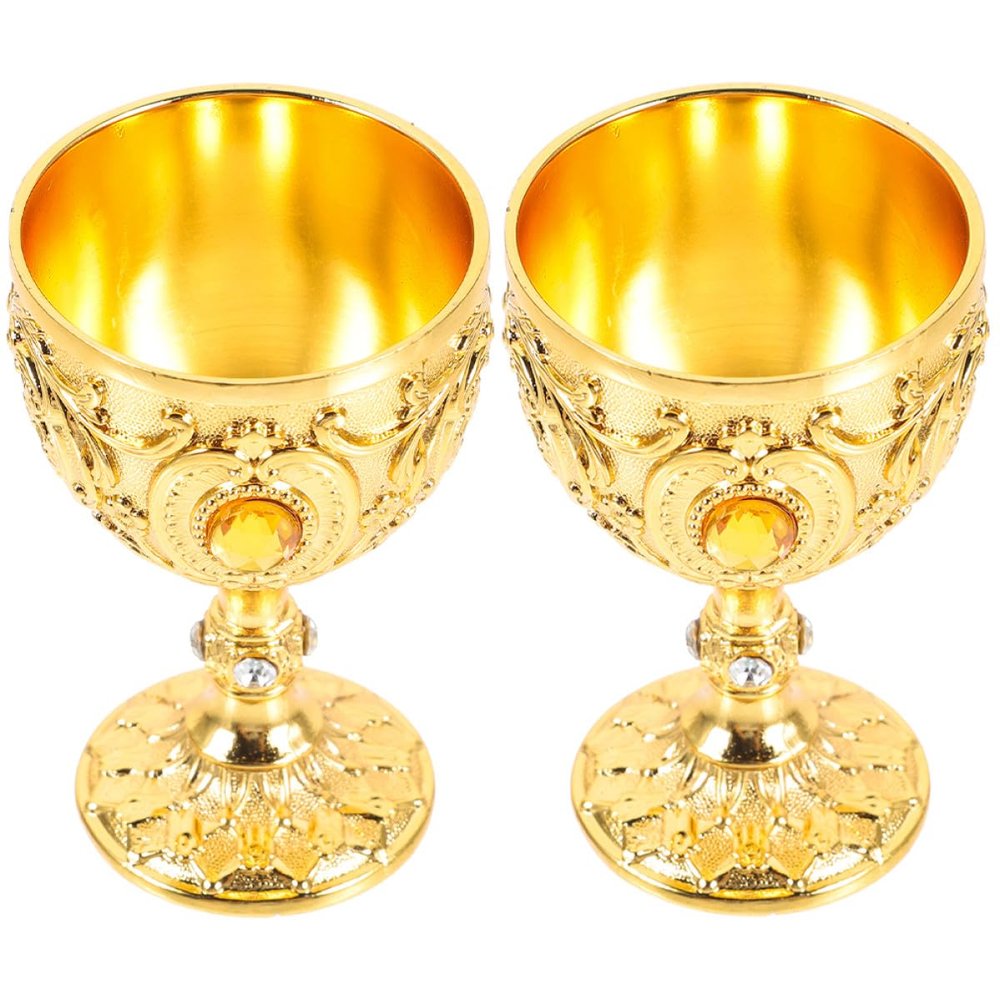 Parliky 2-Piece Small Antique Tempered Glass Liqueur Glasses with Whiskey Motif, 30 ml