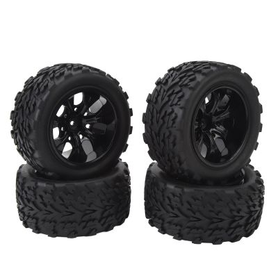 CFTGIW 4-Piece RC Off-Road Tires, 12 mm Hex, Black, 7-Hole, for 1/10 Scale Vehicles
