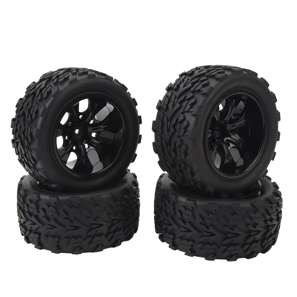 CFTGIW 4-Piece RC Off-Road Tires, 12 mm Hex, Black, 7-Hole, for 1/10 Scale Vehicles