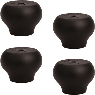 LwsCUiH Replacement Furniture Legs for Solid Wood Furniture, Round Cabinet Legs, Raised Legs, 4-Piece Set with Screws (20 mm/0.79 in, Original Wood Color) (Black, 40 mm/1.57 in)