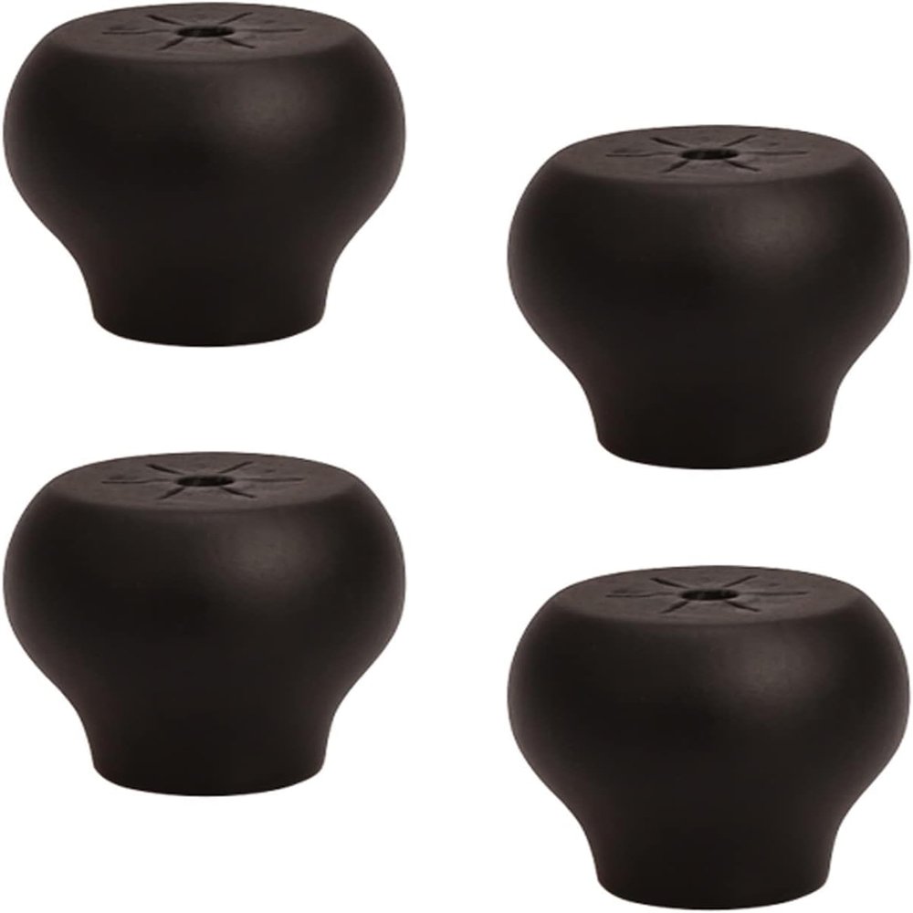 LwsCUiH Replacement Furniture Legs for Solid Wood Furniture, Round Cabinet Legs, Raised Legs, 4-Piece Set with Screws (20 mm/0.79 in, Original Wood Color) (Black, 40 mm/1.57 in)