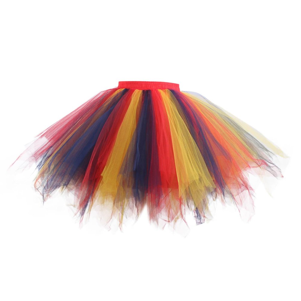 Women's Rainbow Tulle Skirt, Colorful Tutu, Rainbow and Parrot Costume, Clown Rainbow Skirt, Carnival 7