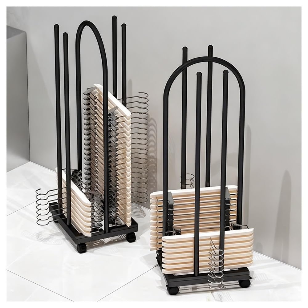 Metal Hanger Rack with Swivel Casters, Black, 35 x 30 x 100 cm