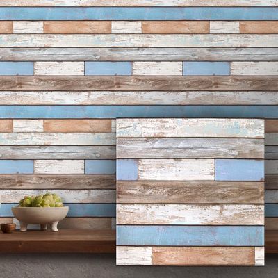 COMSTICKC Self-Adhesive 3D Wall Panels, Wood-Look, 10-Pack, 30 x 30 cm