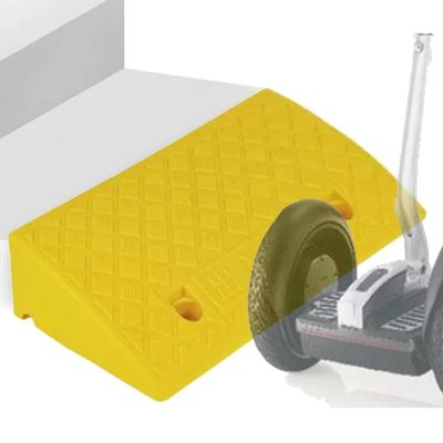 Wheelchair Ramp, Non-Slip Driveway Curb Ramp, Yellow, 20 x 5 x 1.2 in