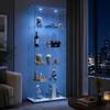 Freestanding Glass Display Cabinet with LED, 5 Tiers, 2 Doors and Lock, White view 4