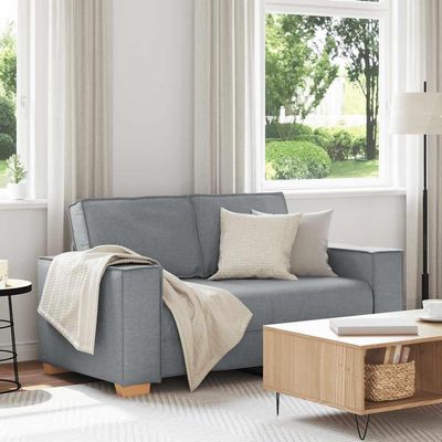 Iiaky Modern 2-Seater Fabric Sofa, Light Gray, 120 cm