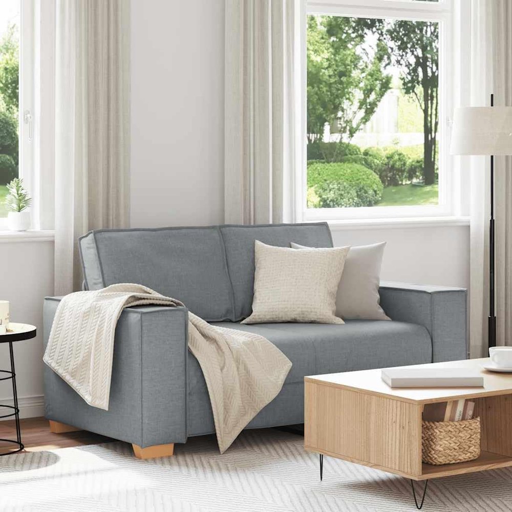 Iiaky Modern 2-Seater Fabric Sofa, Light Gray, 120 cm