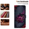 YKTO Samsung Galaxy S24 Ultra PU Leather Wallet Flip Case, Diagonal Rose view 4