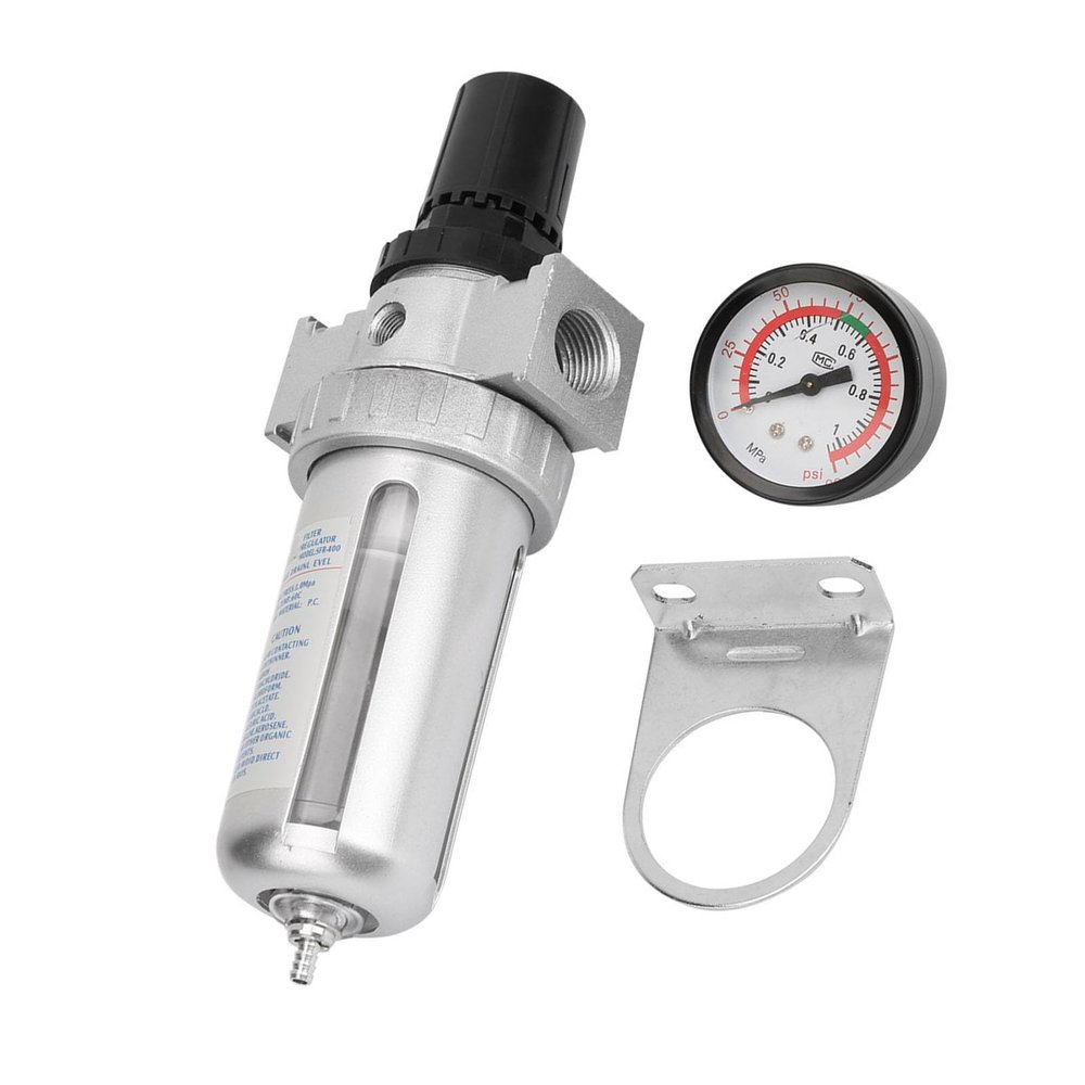 RhineCart Basics 1/2-Inch Aluminum Air Filter Regulator for Pneumatic Tools