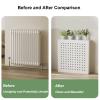Modern White Wood Radiator Cover, 90 x 70 x 20 cm view 3