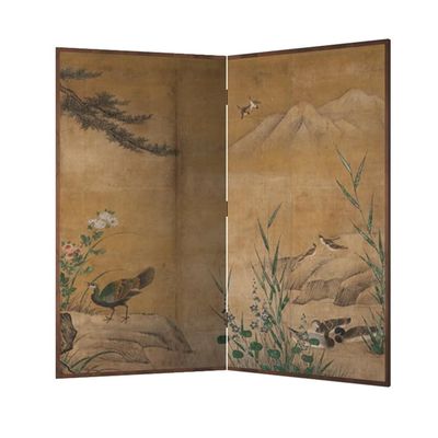 IMEITE Privacy Screen Room Divider, Decorative Retro Folding Screen, 200 × 180 cm