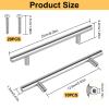 YYTECH 10-Pack Stainless Steel Cabinet Handles, Round T-Bar Pulls, Silver, 12 x 128 x 220 mm view 2