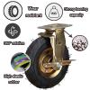 Generic Set of 2 Heavy-Duty Rubber Replacement Casters, Braked Swivel Casters, 8"/10" view 2