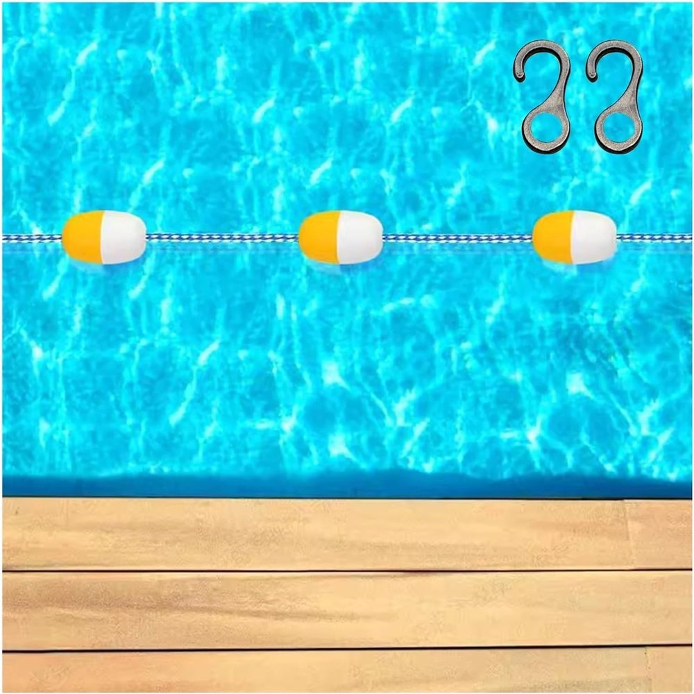 80 m Floating Pool Divider, Durable Swim Rope with 2 Hooks (95 meters)