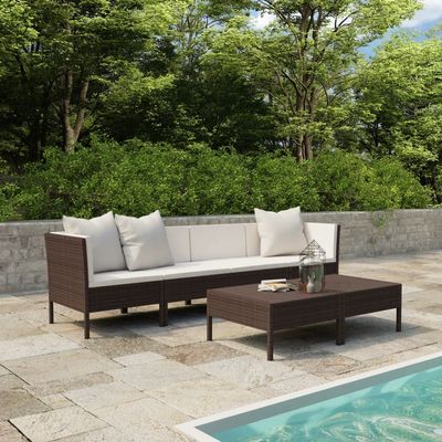 Mokuyary 6-Piece Brown PE Rattan Outdoor Lounge Set with Cushions