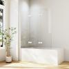 3-Panel Folding Bathtub Shower Screen 120 x 140 cm, White view 1