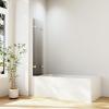 3-Panel Folding Bathtub Shower Screen 120 x 140 cm, White view 2