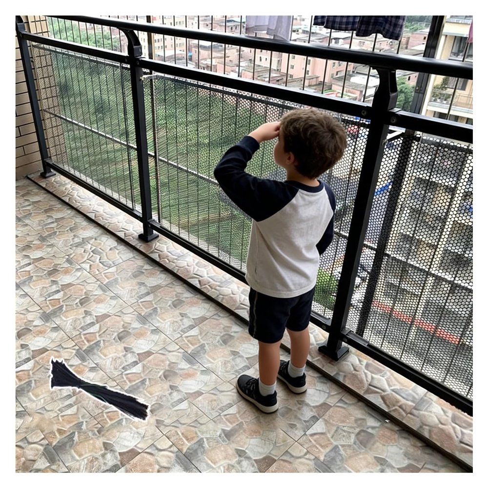 HAIXHX 98/114/131/147/164 ft Plastic Balcony Fence with Cable Ties, Hexagonal Extruded Chicken Wire Poultry Netting (3.2 x 131 ft/1 x 40 m)