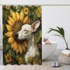 Spring Whippet Dog Shower Curtain Set, Sunflower Leaf Puppy, 157 x 183 cm view 2