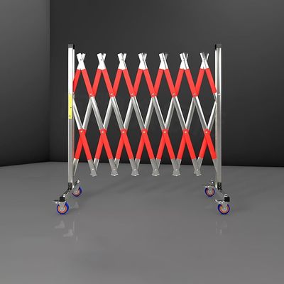 Retractable Stainless Steel Barrier with Universal Wheels, 1.2 x 2.0 m