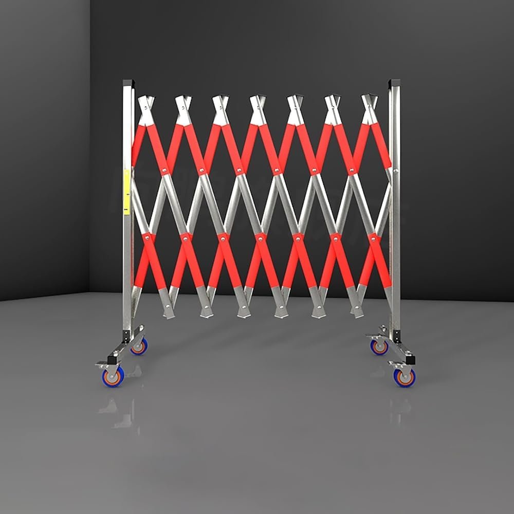Retractable Stainless Steel Barrier with Universal Wheels, 1.2 x 2.0 m