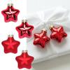 Mini Glass Christmas Bauble Gift Tags, 8 Red Stars, 4 cm view 1