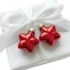 Mini Glass Christmas Bauble Gift Tags, 8 Red Stars, 4 cm view 2