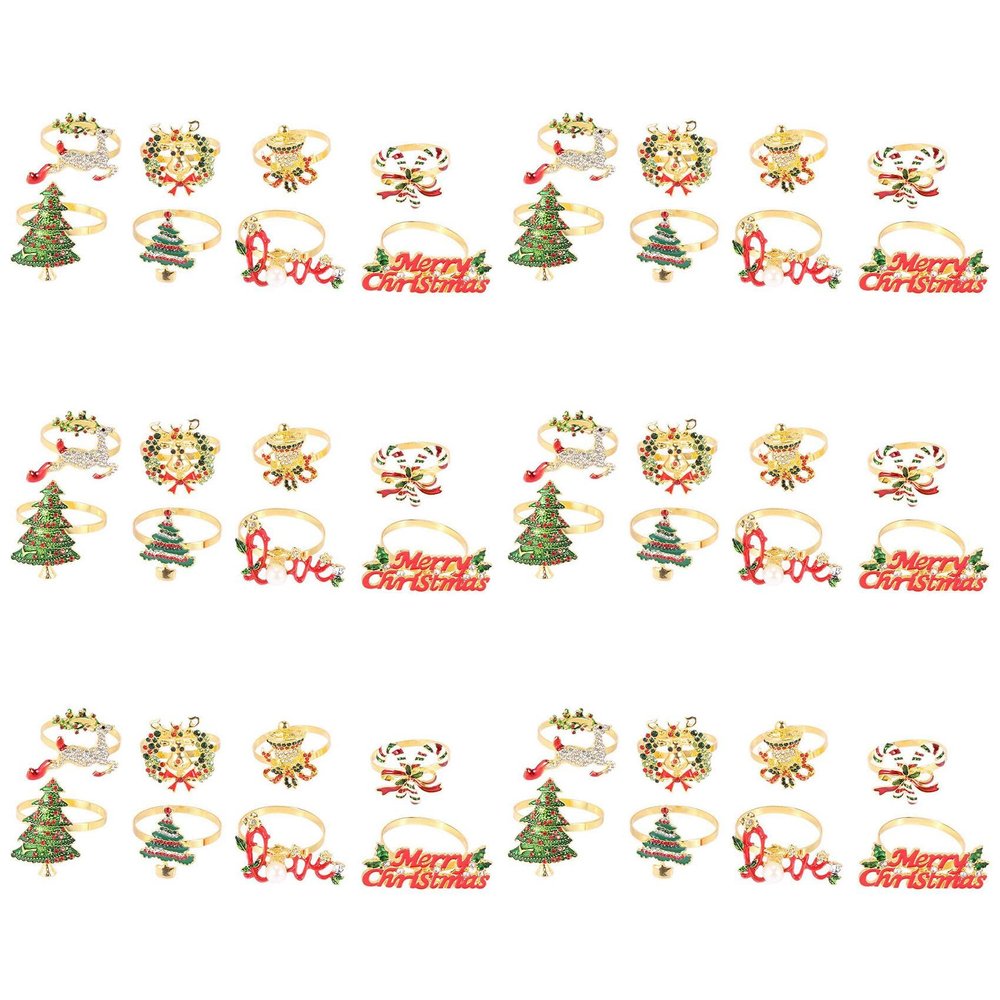 Youbones Christmas Napkin Rings, Set of 36 – Reindeer Napkin Holders