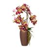 KOPU Artificial Orchid, 70 cm, Purple, in Brown Vase – Phalaenopsis view 1