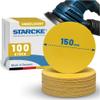 STARCKE 150 mm Hook-and-Loop Sanding Discs, Unperforated, P120, 100-Pack view 1