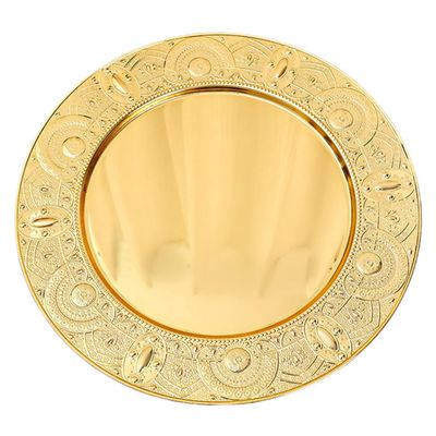 BESPORTBLE 30 cm Large Round Metal Serving Tray