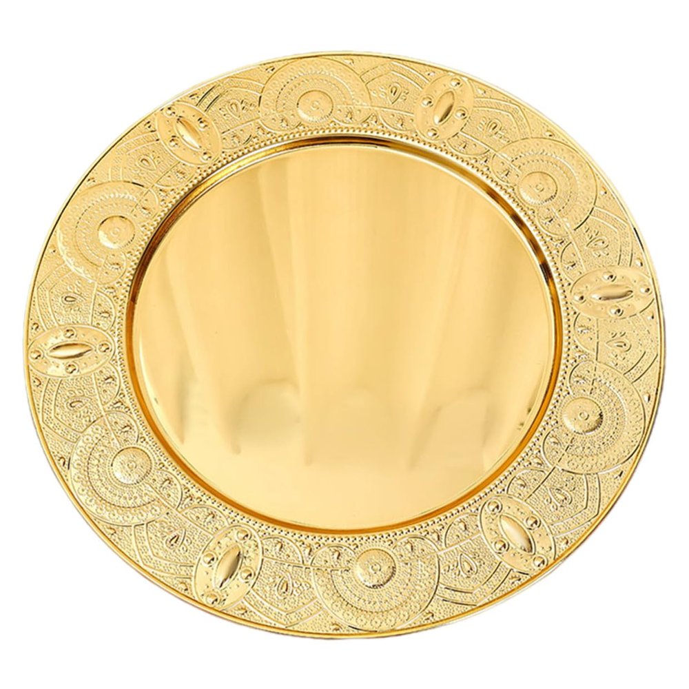 BESPORTBLE 30 cm Large Round Metal Serving Tray