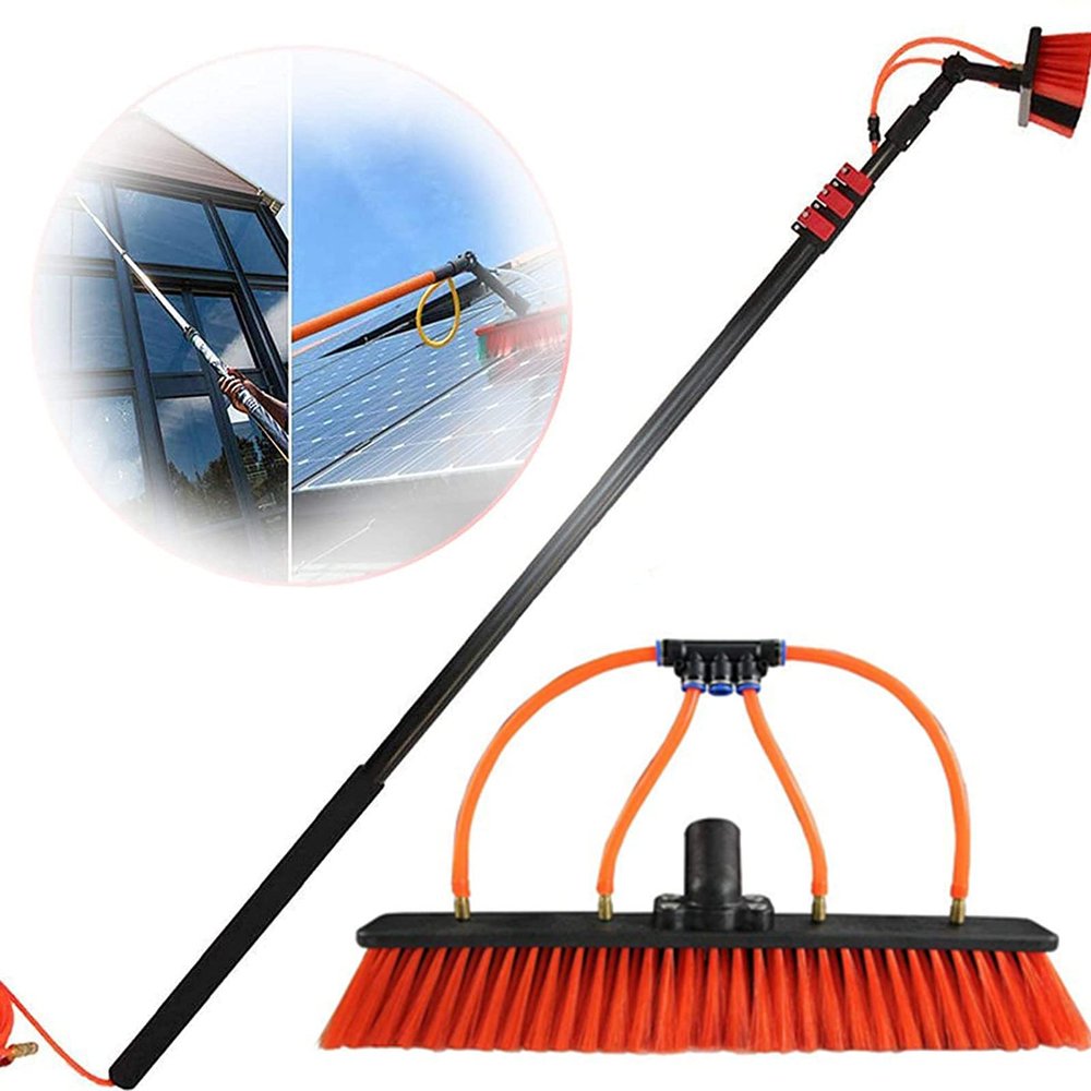 QIYFOZ 20-Foot Water-Fed Window Cleaning Brush Set