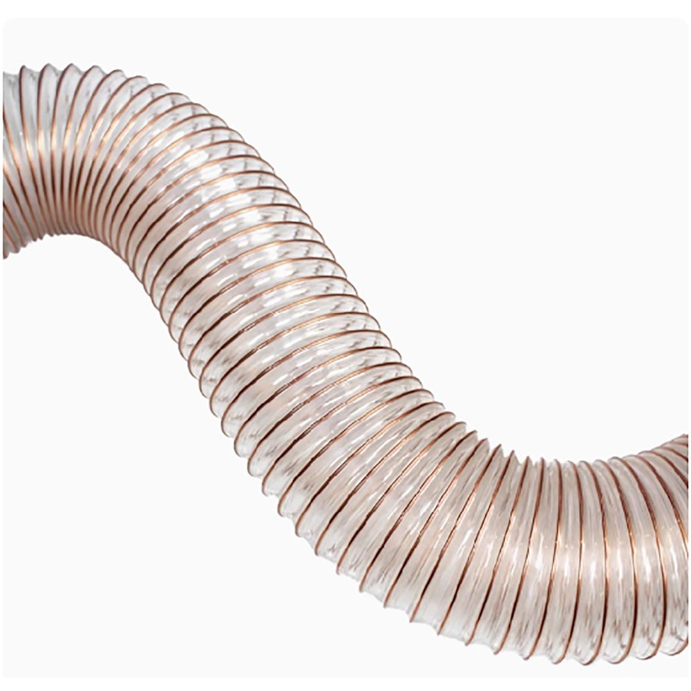 PU Dust Extraction Hose, 310 mm ID, 1 m, Flexible, Transparent, for Industrial Extraction Equipment (0.63 mm)