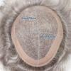 Men’s Human Hair Replacement #580 Gray, Breathable Fine Mono Top with NPU Perimeter view 3