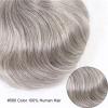 Men’s Human Hair Replacement #580 Gray, Breathable Fine Mono Top with NPU Perimeter view 4
