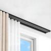 2-Track Ceiling-Mount Curtain Track, Ultra-Thin, Black, 120 cm/3.9 ft view 1