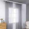HOCEDO Tab-Top Curtains 60 x 50 cm, Lightweight and Airy, Light-Filtering Linen Look, Dark Gray view 1