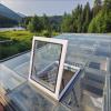Large Double-Layer Roof Hatch with Tempered Glass, 78 x 78 cm view 3